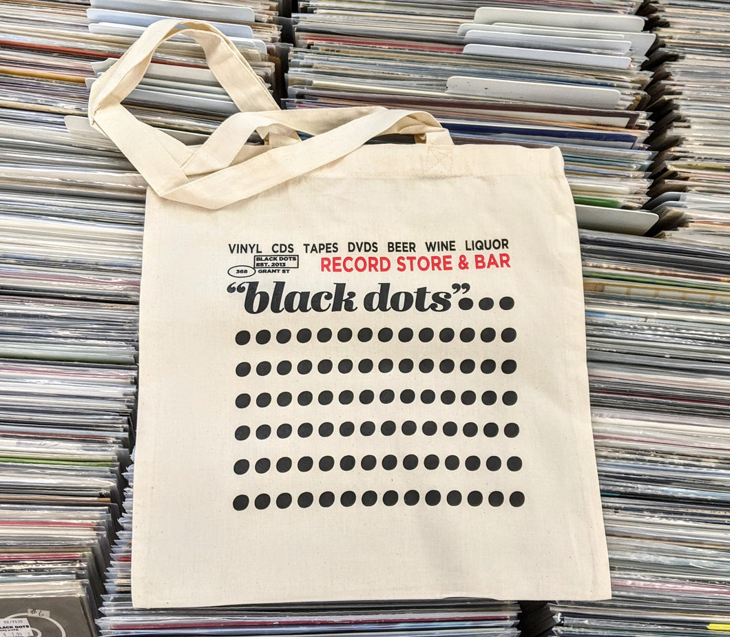 BLACK DOTS TOTE BAG ($10)